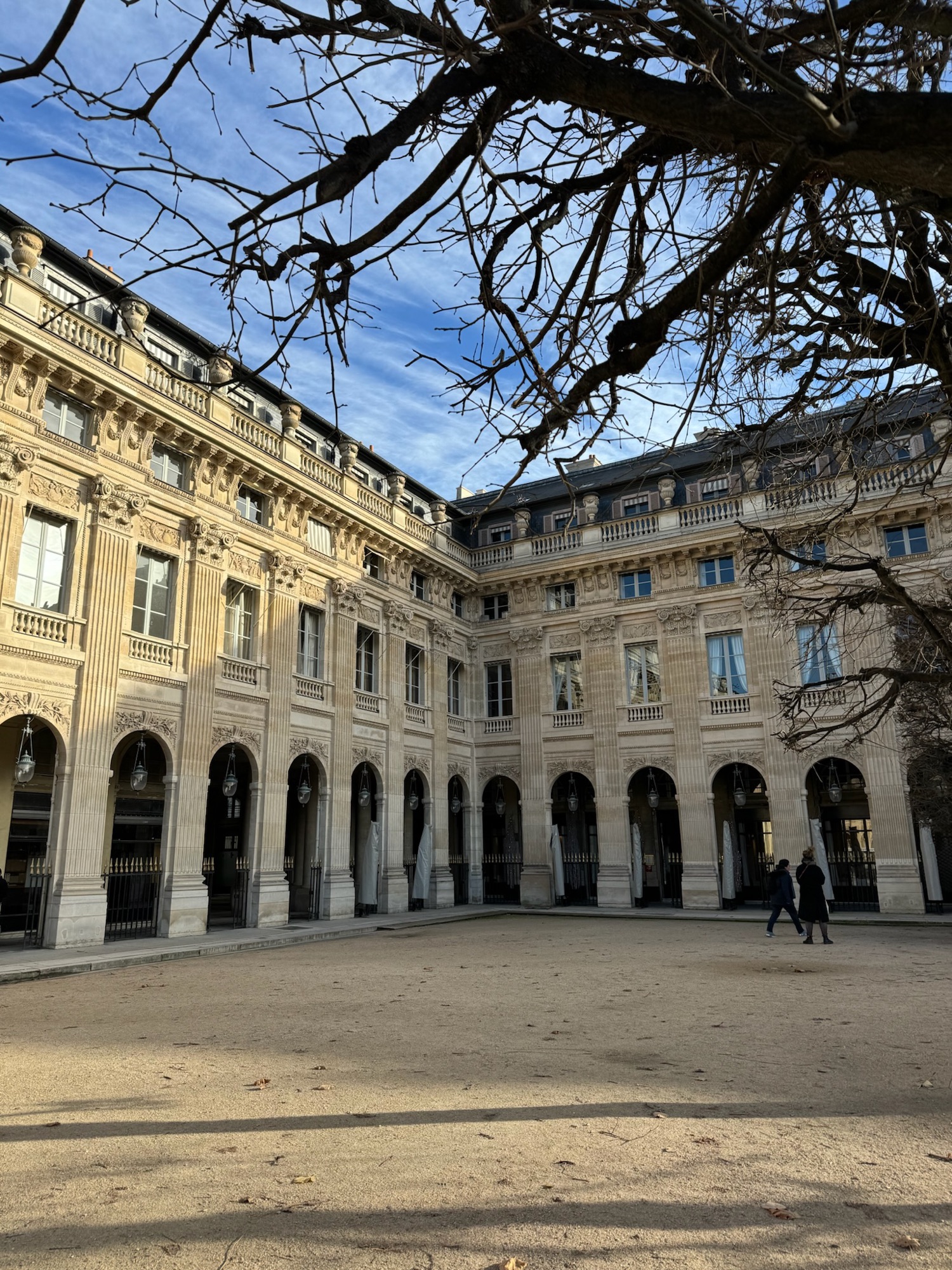 A grand stone courtyard
