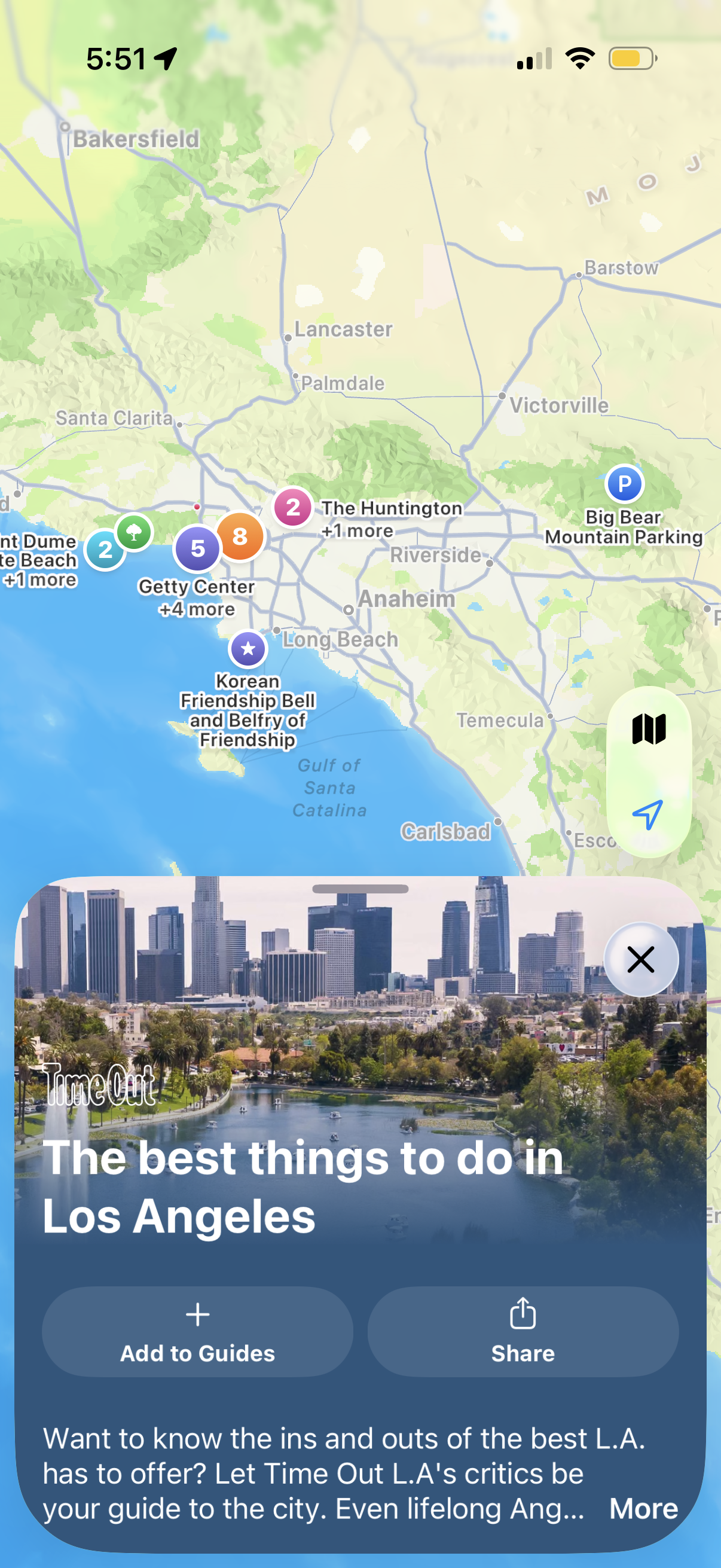 A Maps guide of the best things to do in Los Angeles