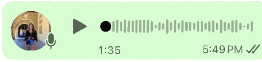 A voice memo shared in a group chat
